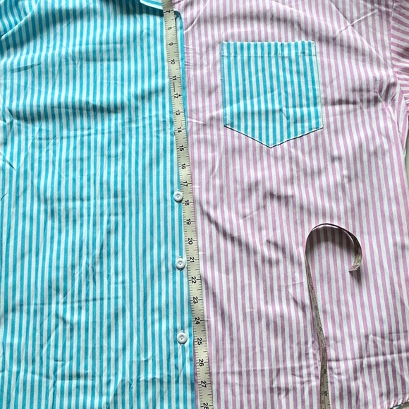 Women’s Button Down Shirt NWT Large Teal/Pink - Picture 9 of 10